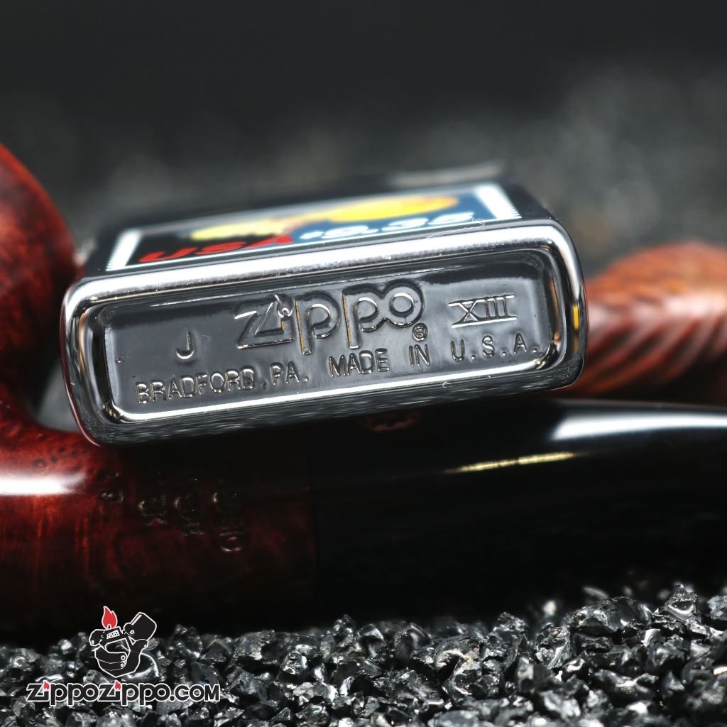 Bật lửa zippo cổ logo tem hình chim XIII (1997)