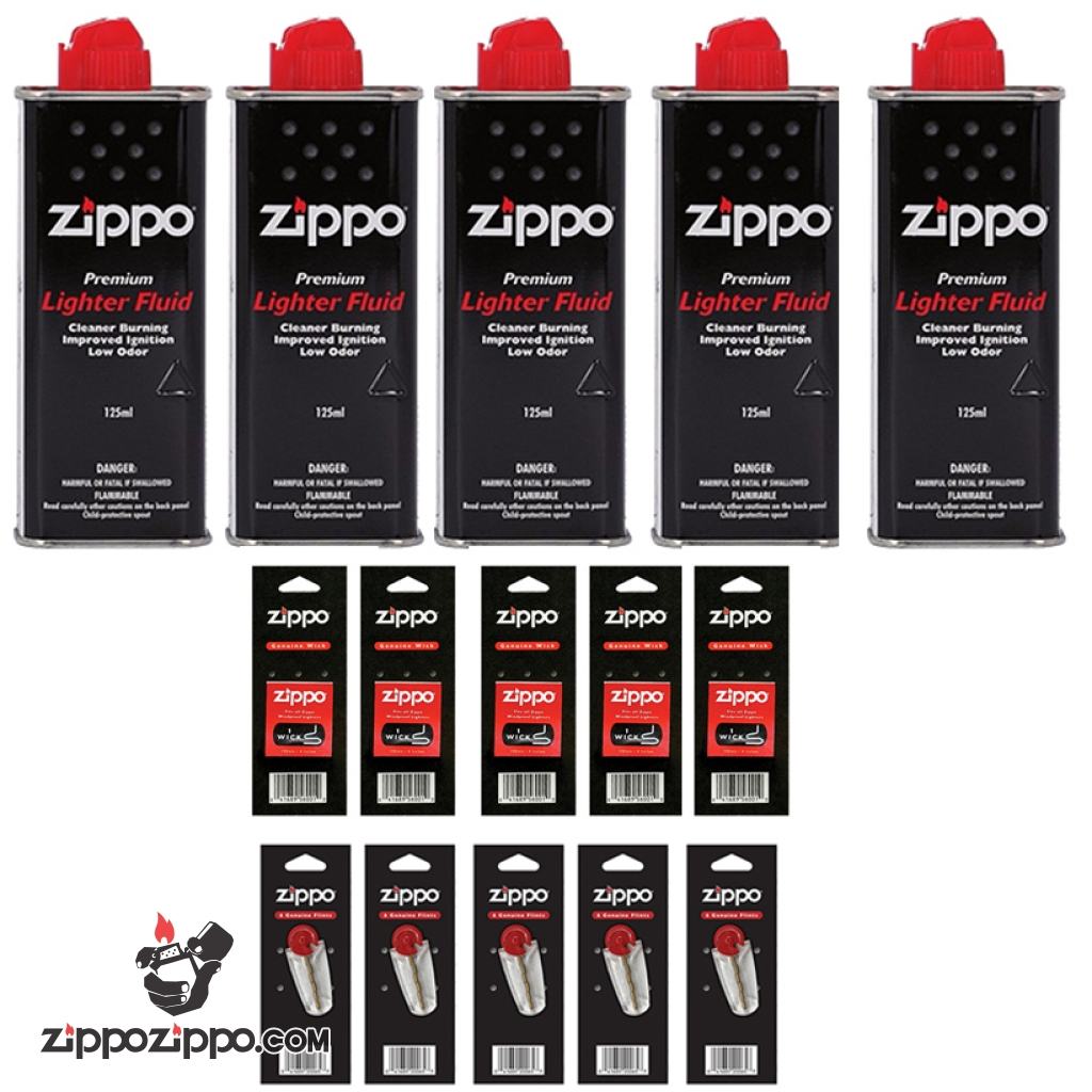 COMBO 5 xăng zippo 5 Đá Lửa zippo zippo 5 bấc zippo chính hãng ( Đảm bảo chính hãng nếu fake đền 10 triệu đồng )