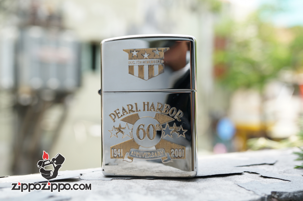 Bật lửa zippo Cổ khắc pearl harbor Sản xuất năm XVI - 2000