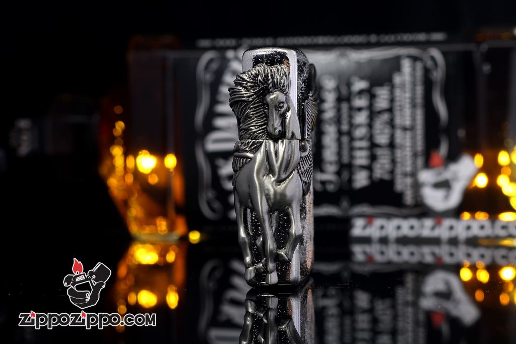 Bật lửa zippo phiên bản giới hạn xuất nhật Zippo Pegasas cánh được mạ bạc