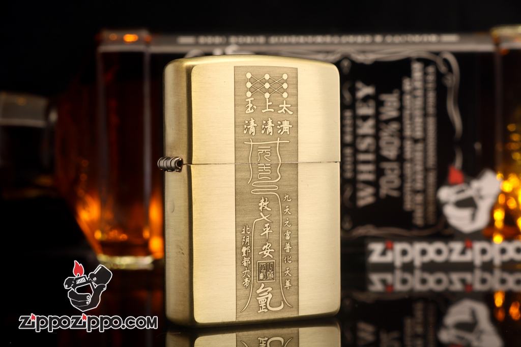 Bật lửa Zippo chính hãng đồng khắc bùa âm dương ngũ hành