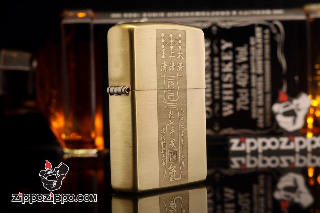 Bật lửa Zippo chính hãng đồng khắc bùa âm dương ngũ hành
