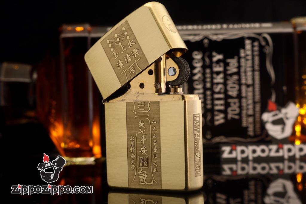 Bật lửa Zippo chính hãng đồng khắc bùa âm dương ngũ hành