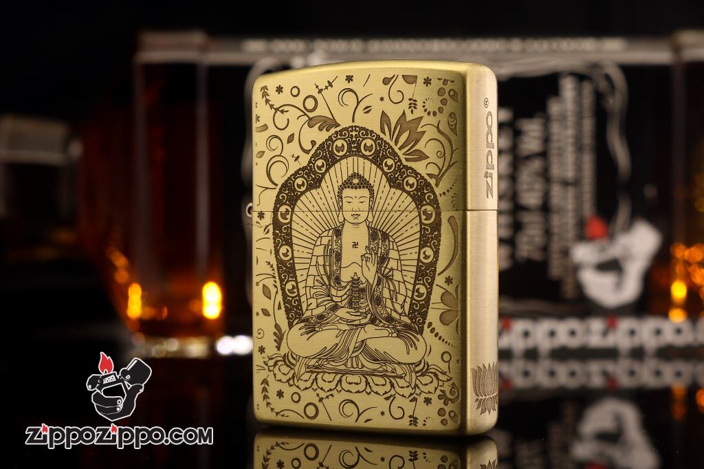 Bật lửa Zippo chất liệu đồng khắc Đức Phật Thích Ca Mâu Ni