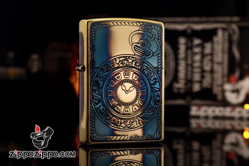 Zippo chính hãng đồng đốt hình đồng hồ