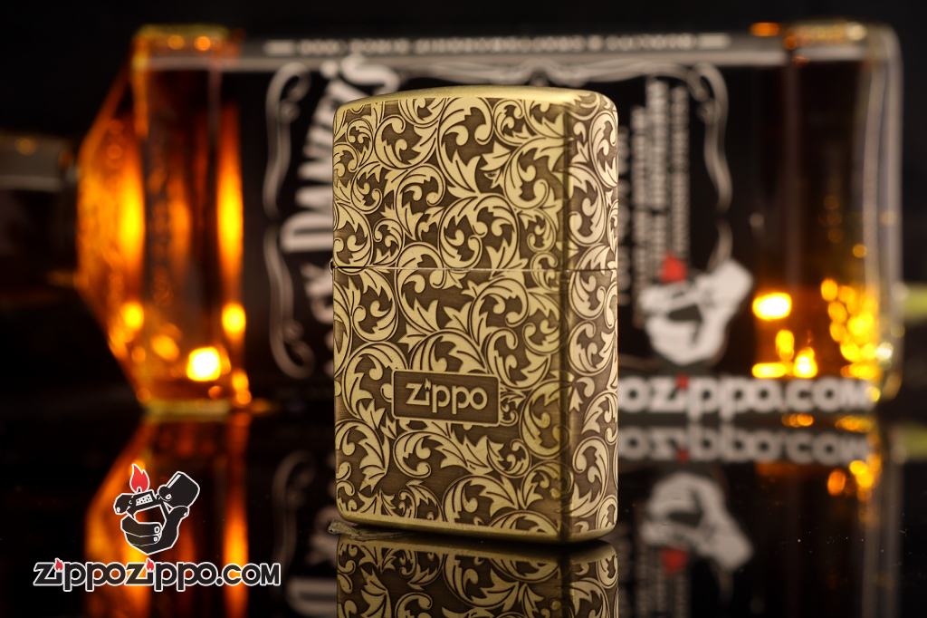 Bật Lửa Zippo Vân Xước Chạm Khắc Hoa Văn Arabesque G7
