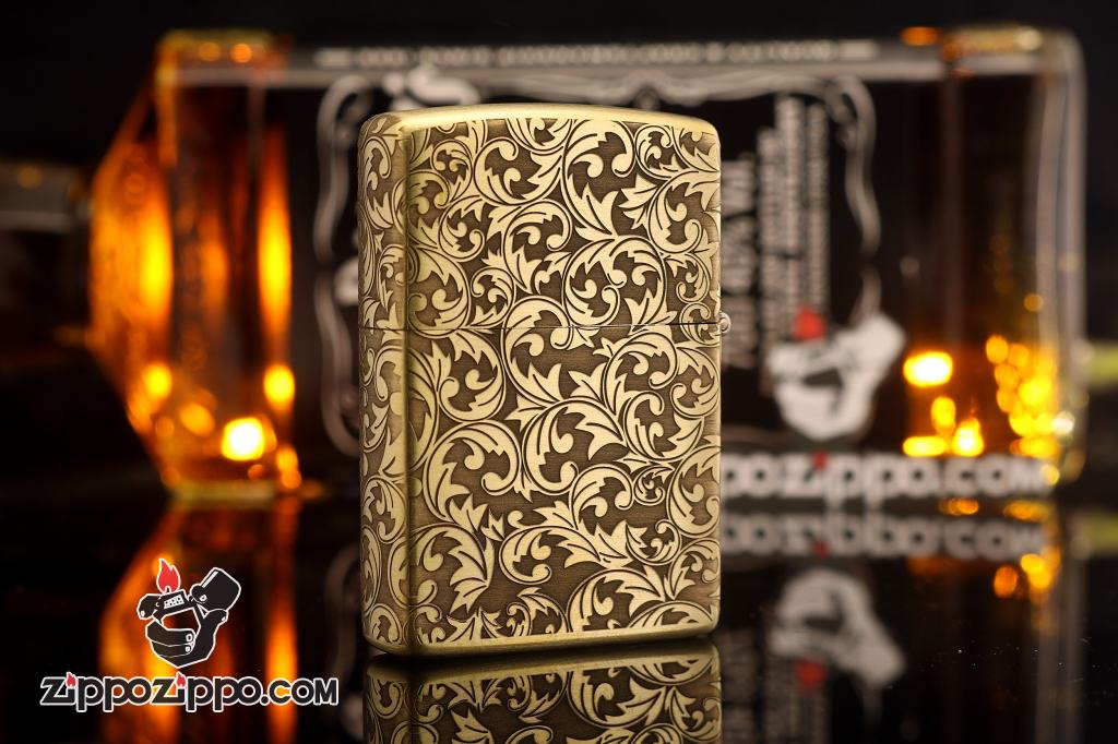 Bật Lửa Zippo Vân Xước Chạm Khắc Hoa Văn Arabesque G7