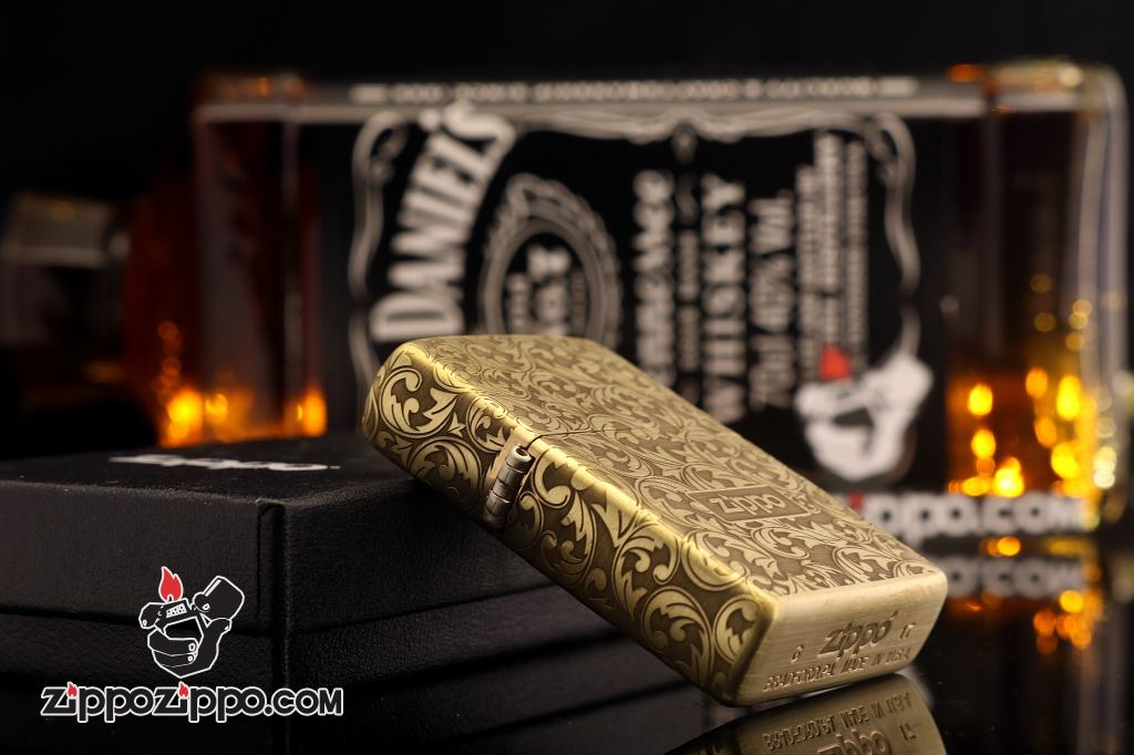 Bật Lửa Zippo Vân Xước Chạm Khắc Hoa Văn Arabesque G7