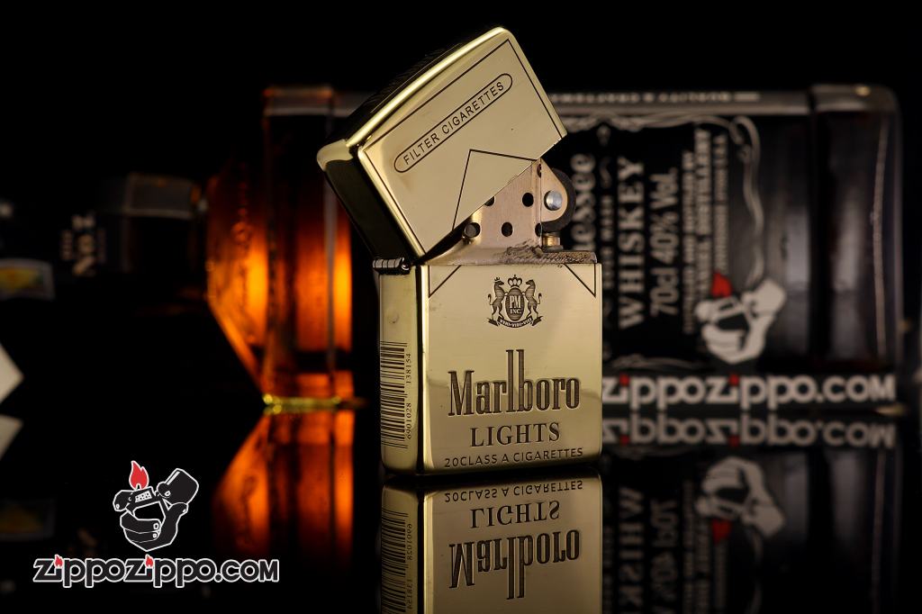 Zippo Chính Hãng Đồng Bóng Khắc Thương Hiệu Marlboro