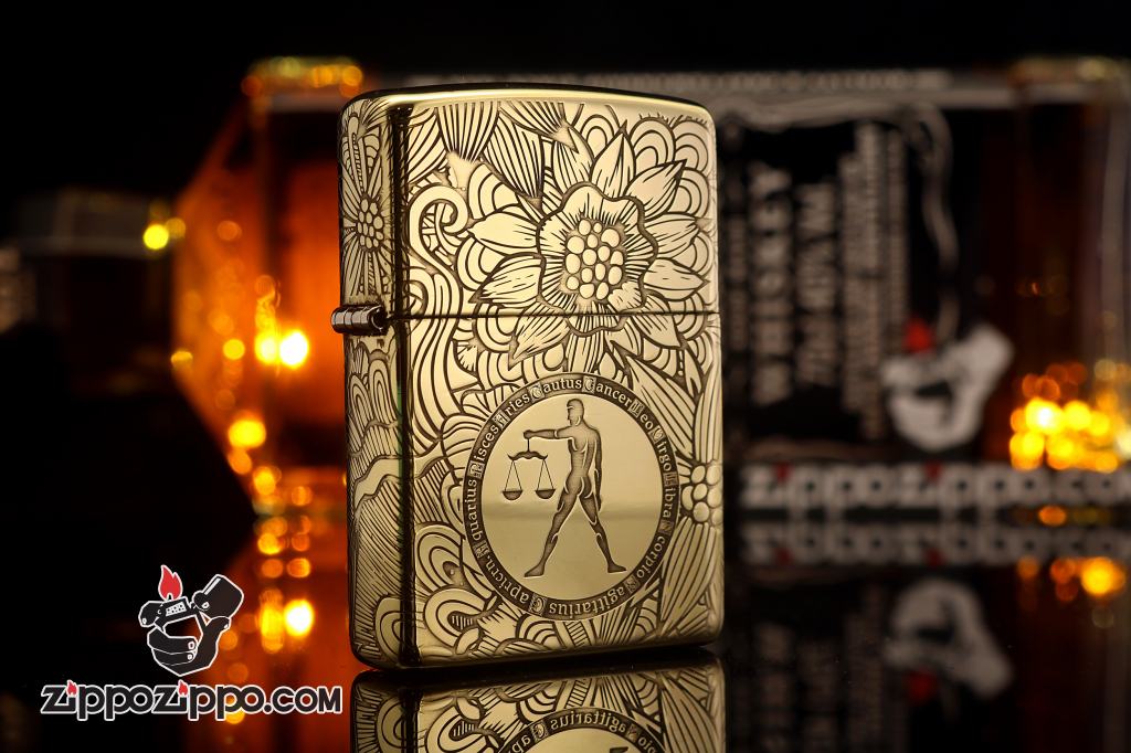 Zippo Chính Hãng Đồng Khắc Cung Hoàng Đạo Thiên Bình