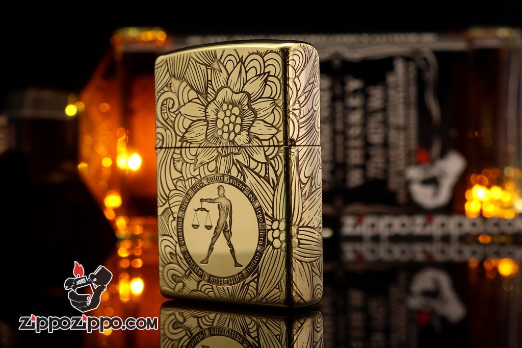 Zippo Chính Hãng Đồng Khắc Cung Hoàng Đạo Thiên Bình