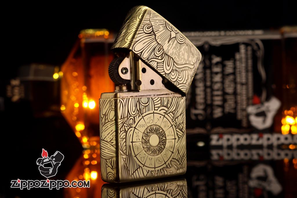 Zippo Chính Hãng Đồng Khắc Cung Hoàng Đạo Thiên Bình
