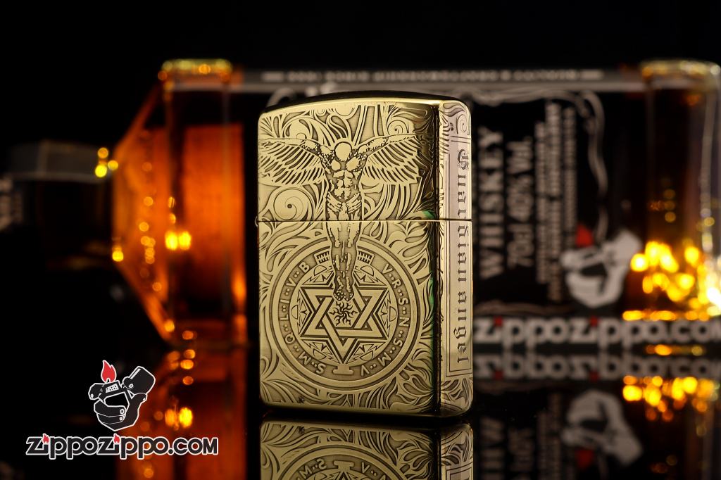 Bật lửa Zippo chính hãng Đồng Bóng khắc thiên thần bản ARMOR