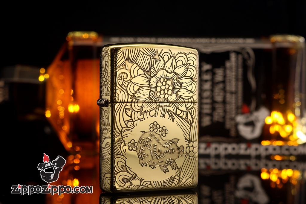 Zippo Chính Hãng Đồng Khắc 12 Con Giáp Tuổi Hợi