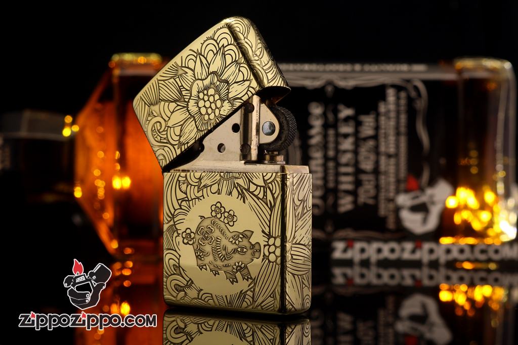 Zippo Chính Hãng Đồng Khắc 12 Con Giáp Tuổi Hợi