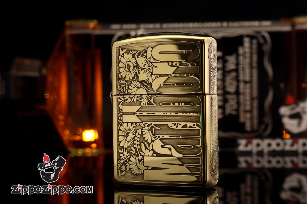 Zippo Chính Hãng Đồng Bóng Khắc Logo Marlboro Phiên Bản Amor