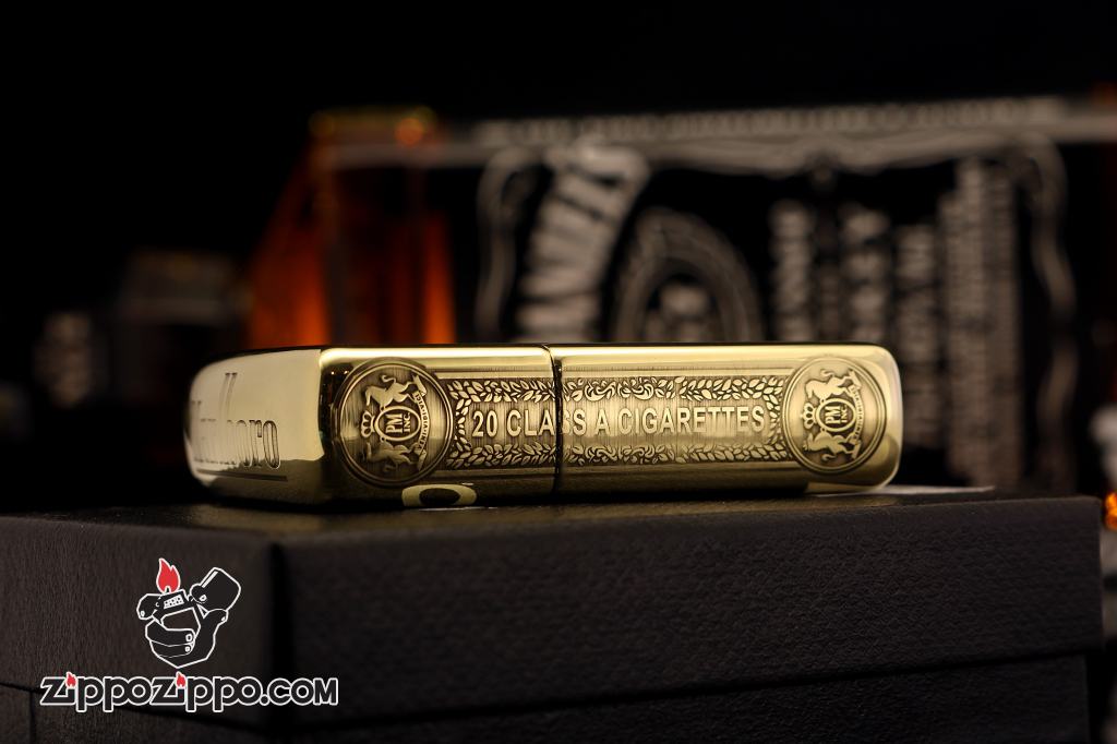 Zippo Chính Hãng Đồng Bóng Khắc Logo Marlboro Phiên Bản Amor