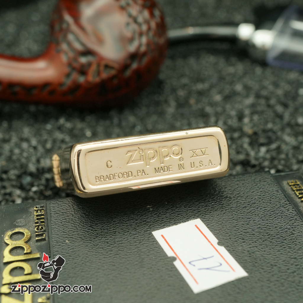 zippo cổ mạ vàng hồng hình bông hồng sản xuất năm 1999