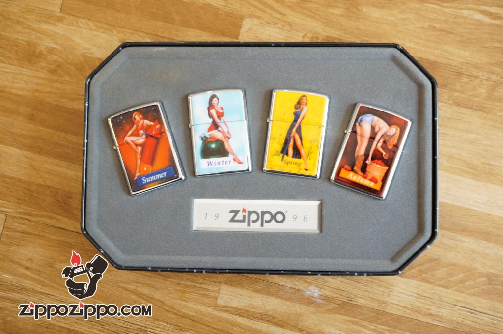 Zippo đời la mã sx 1996 Bộ cô gái 4 mùa