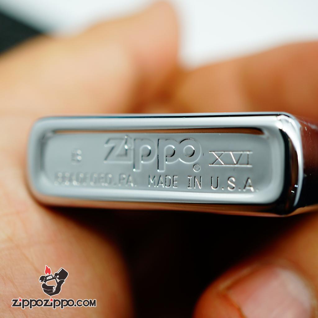 Zippo đời la mã sx 2000 Chrome bạc bóng