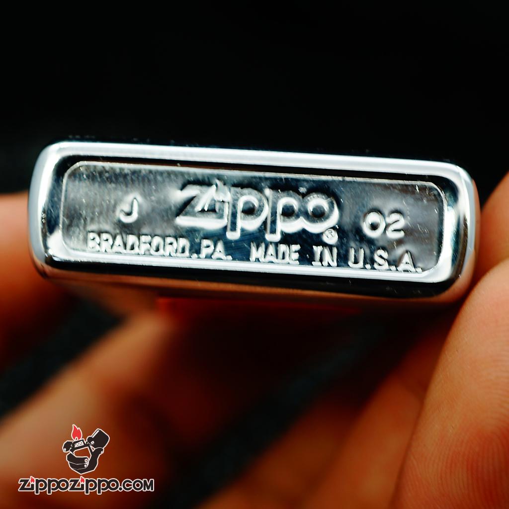 Zippo sản xuất 2002 chrome bạc xước cổ điển