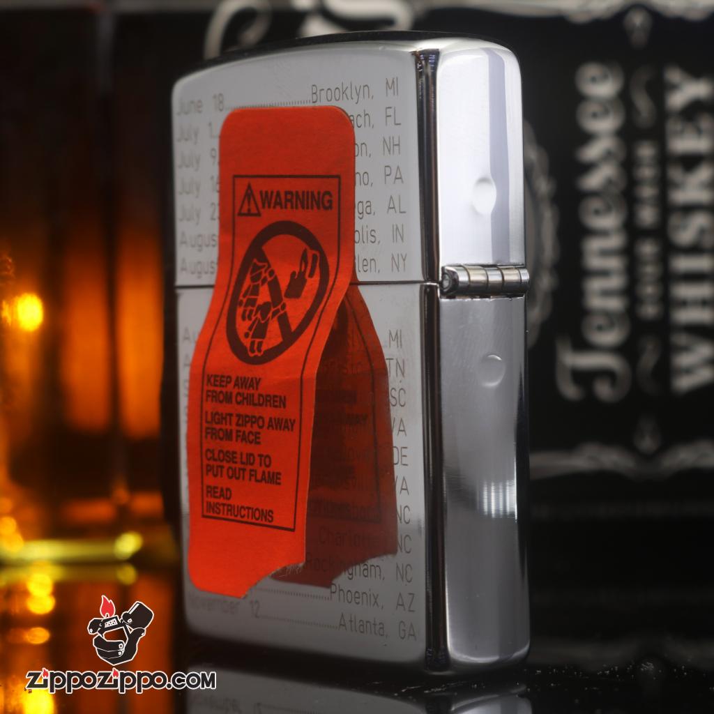 Zippo đời la mã 1995 NASCAR 95' RACE SCHE DULE