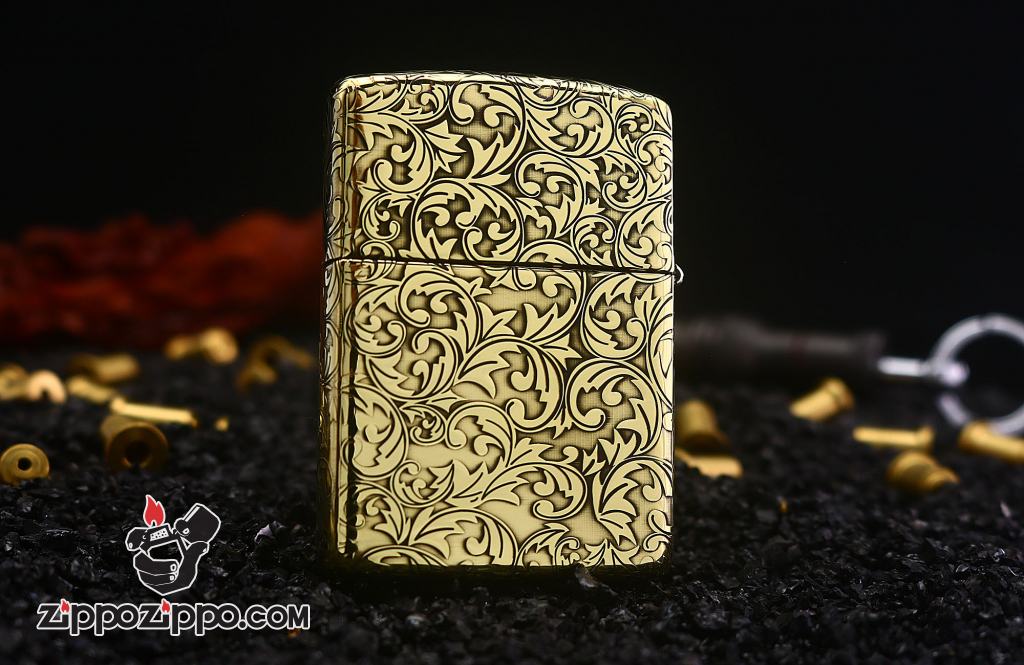 Bật lửa Zippo đồng bản armor khắc hoa văn ả rập Arabesque