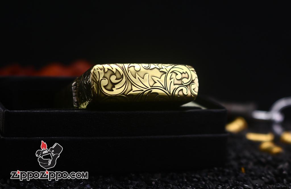 Bật lửa Zippo đồng vỏ dày armor khắc hoa văn Ả Rập Arabesque bản giới hạn