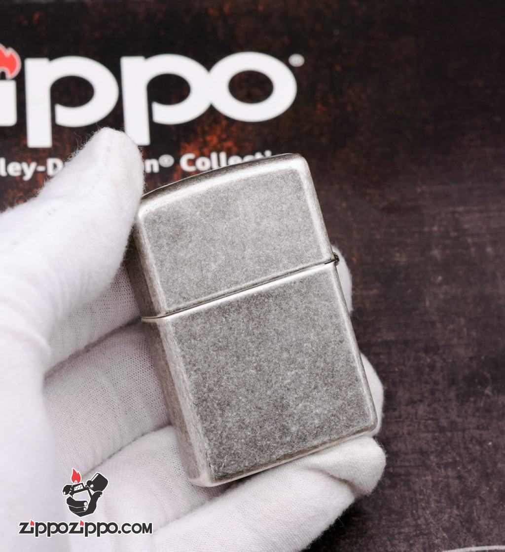 Bật Lửa Zippo Bạc Giả Cổ Khắc Biểu Tương Drop Heart