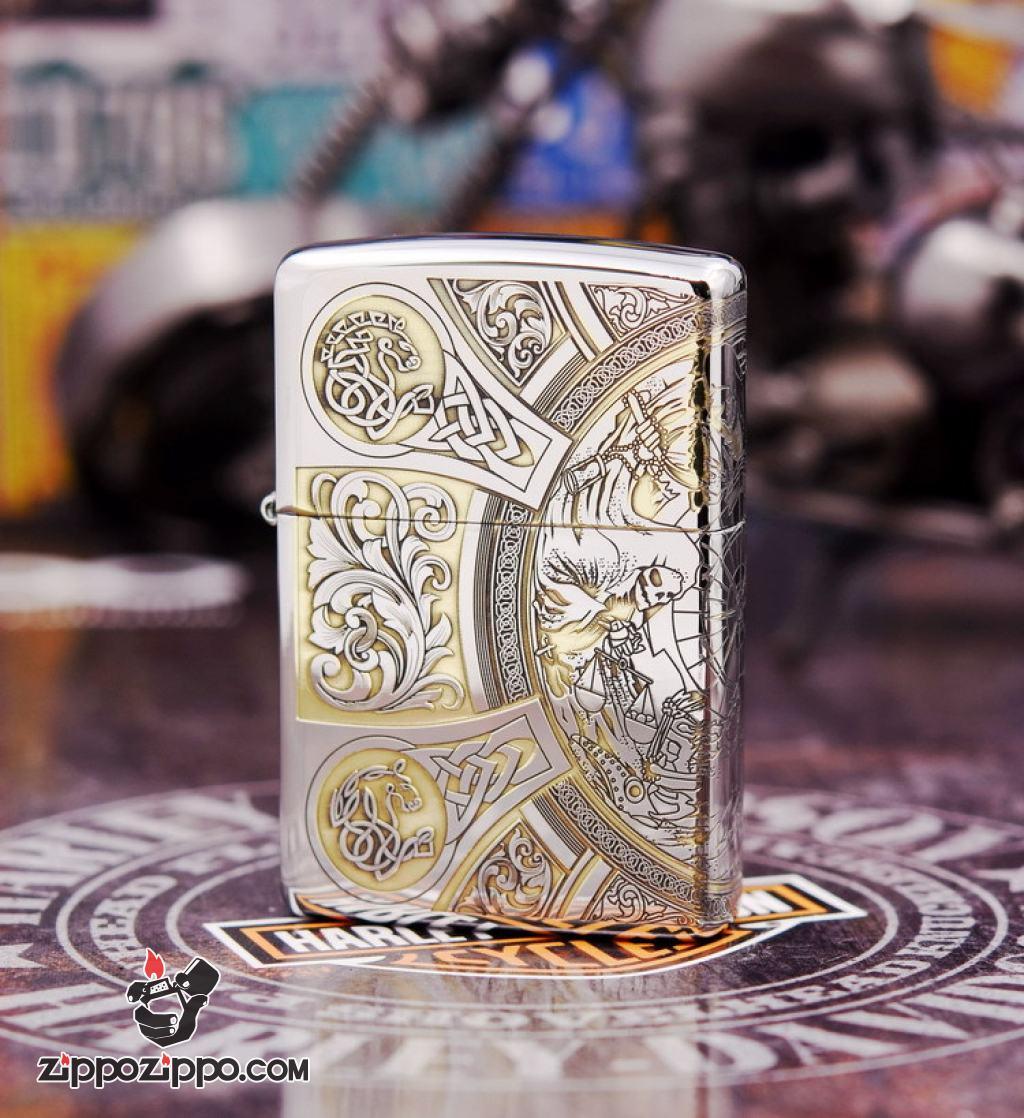 Bật Lửa Zippo phiên bản Chrome chạm khắc Apocalypse bốn hiệp sĩ