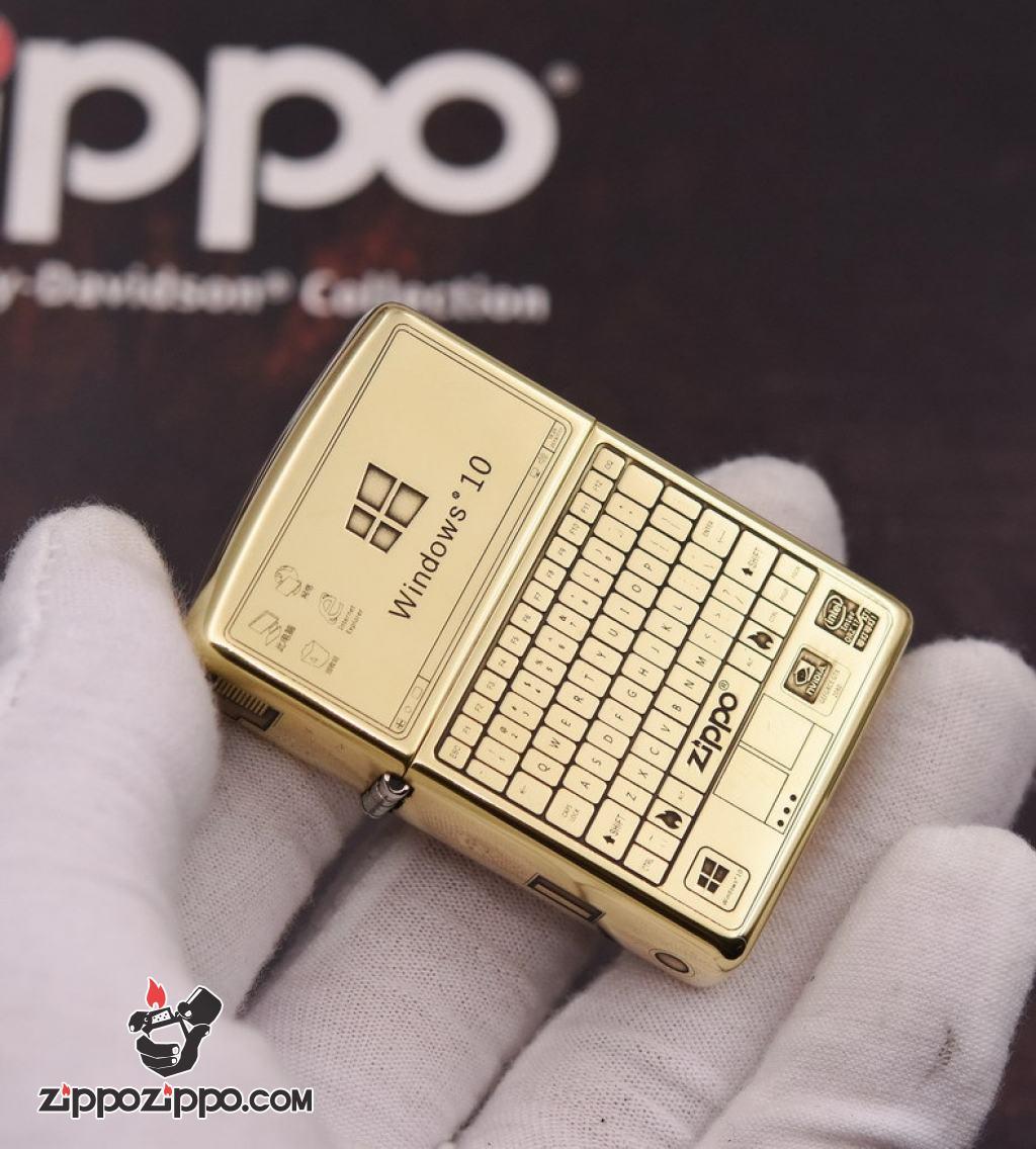 Bật lửa Zippo chính hãng đồng khắc WIN 10 và bán phím zippo