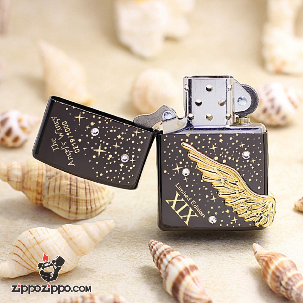 ZIPPO Angel's Wing's xuất hàn phiên bản màu đen dòng Limited Edition XIX