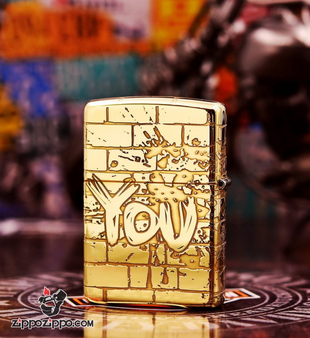 Bật Lửa Zippo đồng Khắc I LOVE YOU