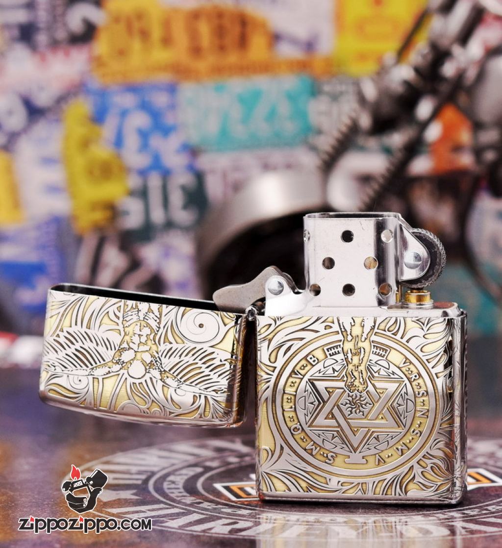 Bật Lửa Zippo Chrome KHắc Hình Thiên Thần