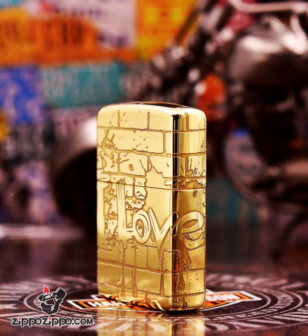 Bật Lửa Zippo đồng Khắc I LOVE YOU