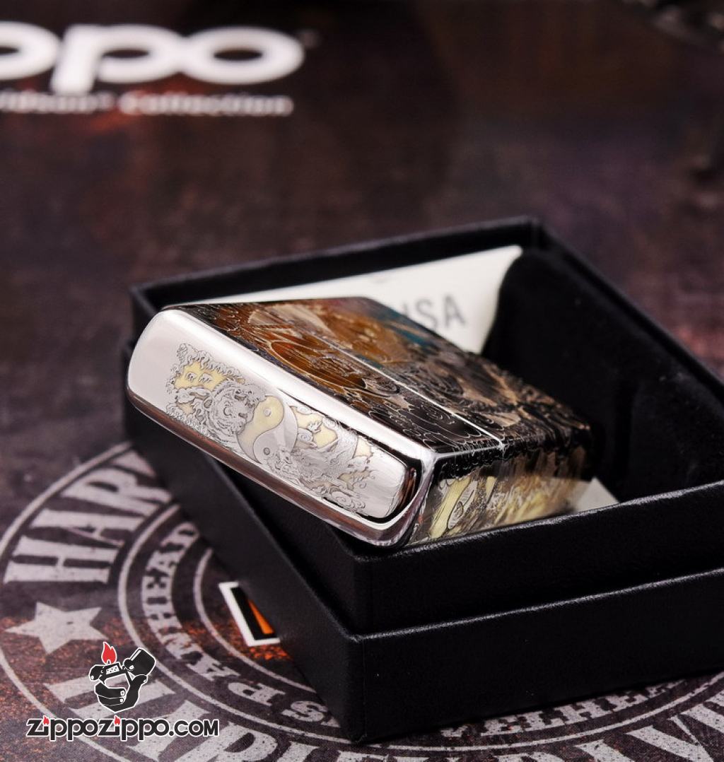 Bật Lửa Zippo Chrome KHắc Hình Quan Vân Trường