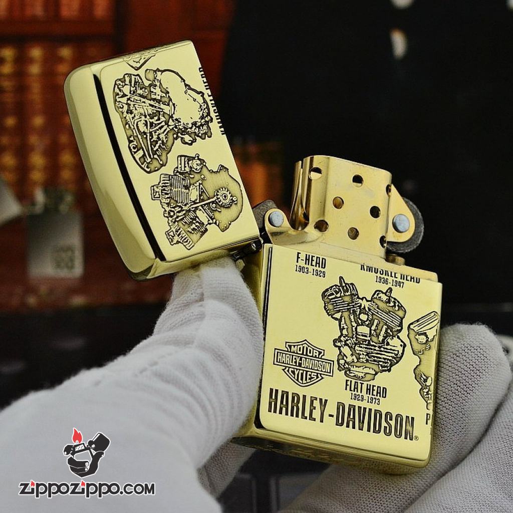 Zippo Chính Hãng đồng khối Phiên Bản Động Cơ Harley Davidson amor