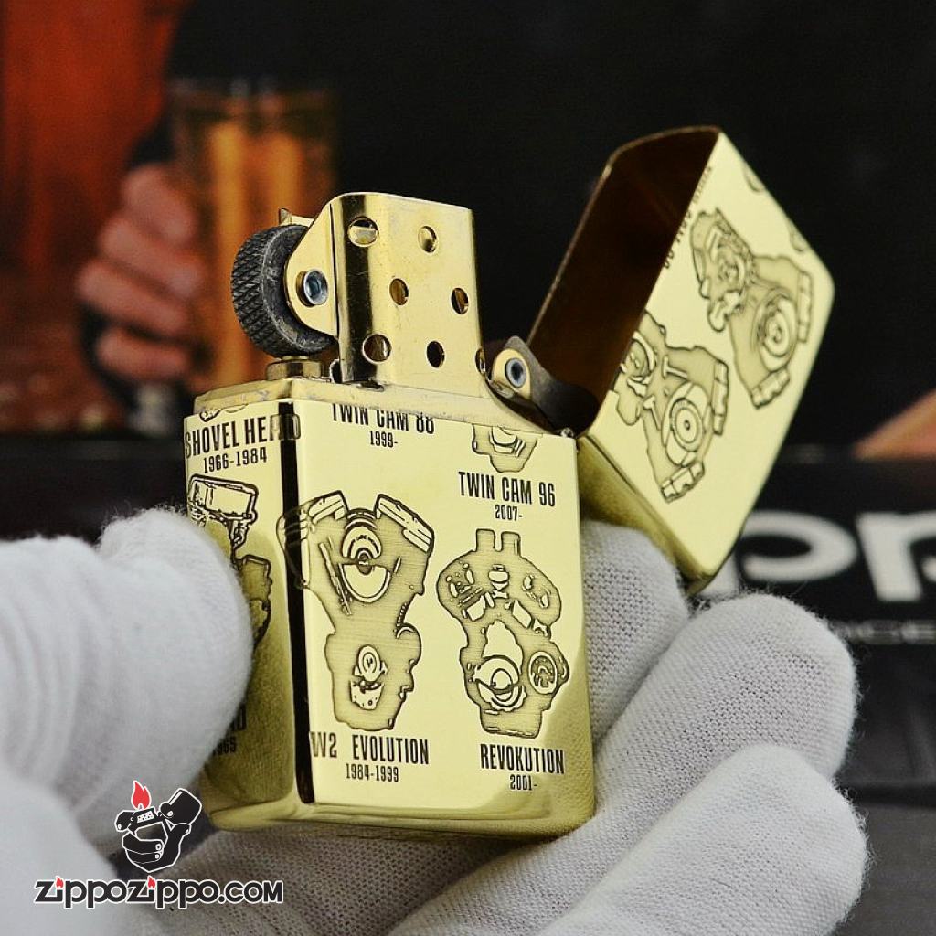 Zippo Chính Hãng đồng khối Phiên Bản Động Cơ Harley Davidson amor