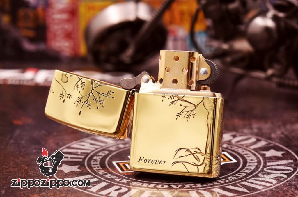 Bật Lửa Zippo đồng Khắc Hình Cây Tình Yêu Cùng Lời Thề Bên Nhau Bản Amor