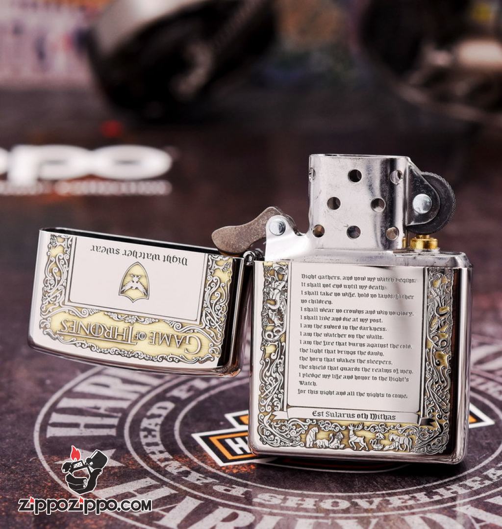 Zippo Chính Hãng Đồng Bóng Khắc Trò Chơi Game Of Thrones Phiên Bản chorem