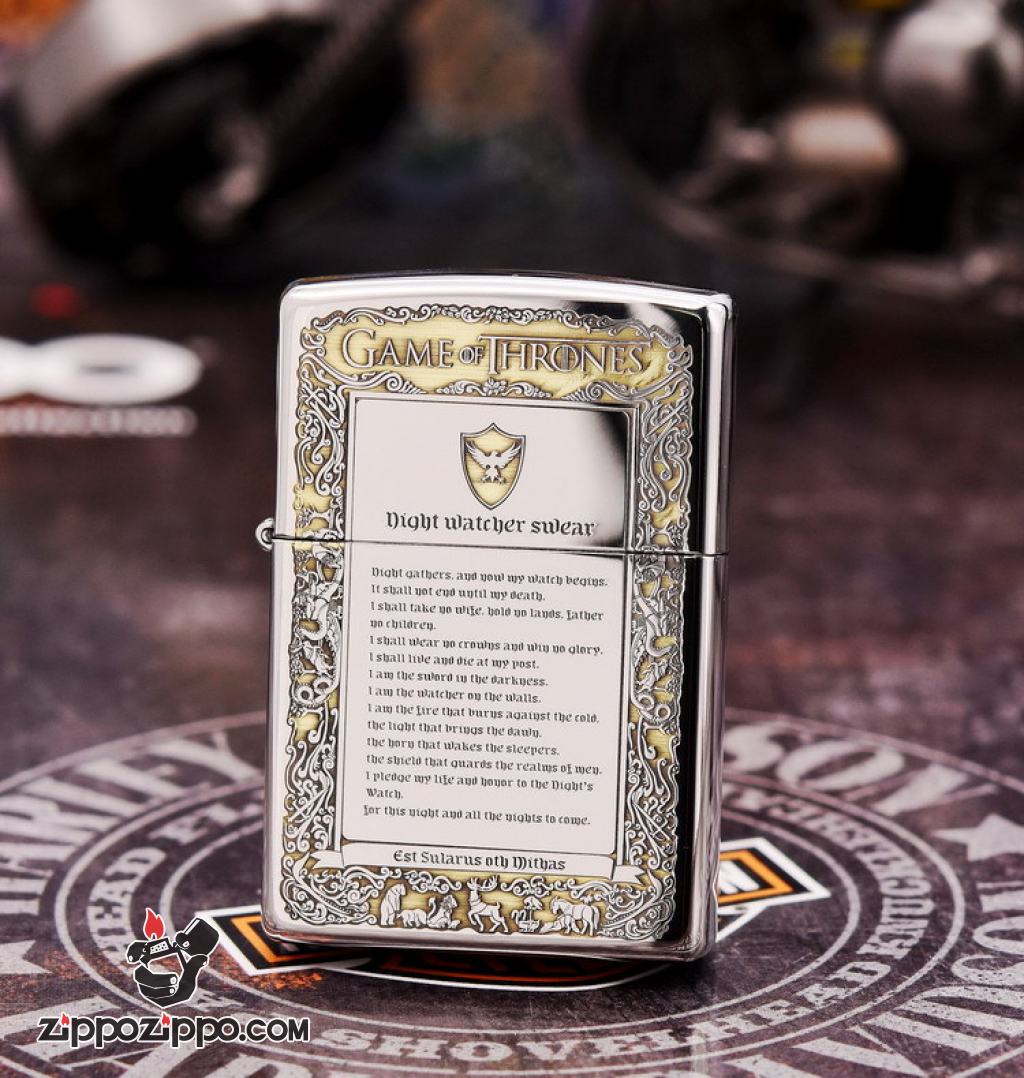 Zippo Chính Hãng Đồng Bóng Khắc Trò Chơi Game Of Thrones Phiên Bản chorem