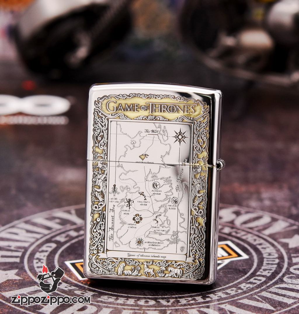 Zippo Chính Hãng Đồng Bóng Khắc Trò Chơi Game Of Thrones Phiên Bản chorem