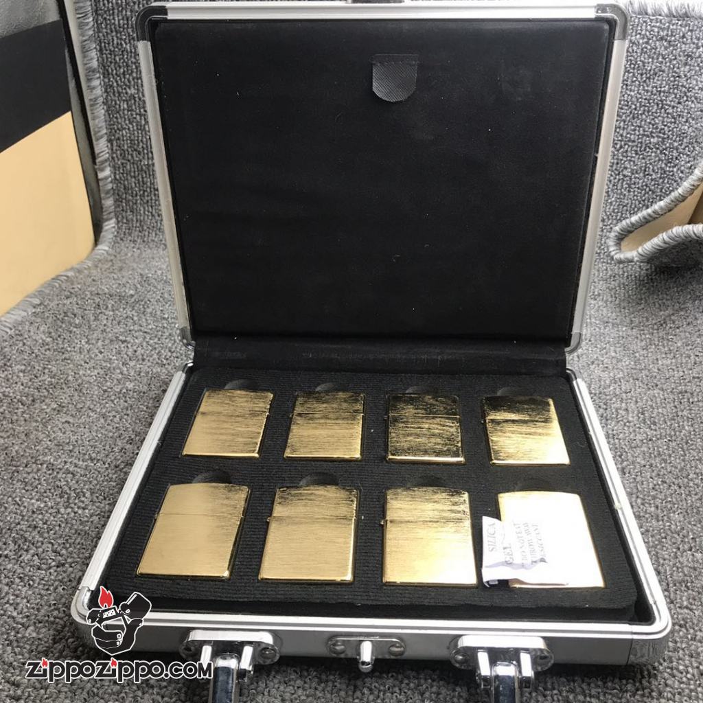 Hộp Đựng Zippo 16 Chiếc Khung Nhôm Mặt Kính Sang Trong