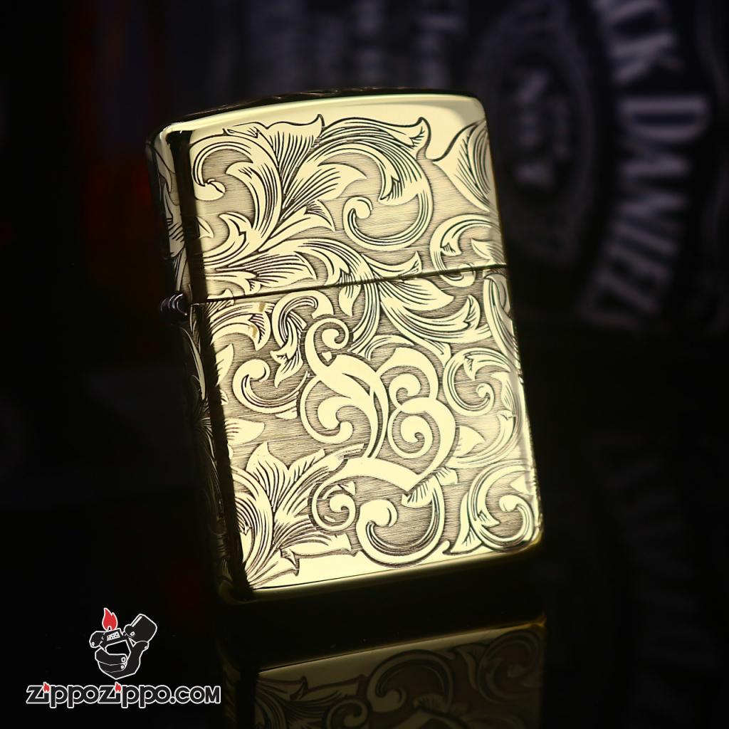 Bật Lửa Zippo Phiên Bản Chạm Khắc Nổi Hoa Văn Bao Quanh  B-W Amor
