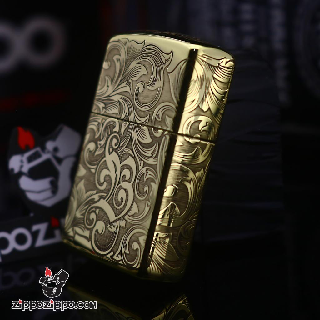 Bật Lửa Zippo Phiên Bản Chạm Khắc Nổi Hoa Văn Bao Quanh  B-W Amor