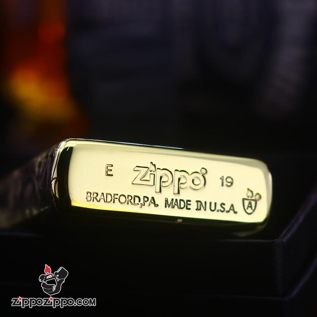 Bật Lửa Zippo Phiên Bản Chạm Khắc Nổi Hoa Văn Bao Quanh  B-W Amor