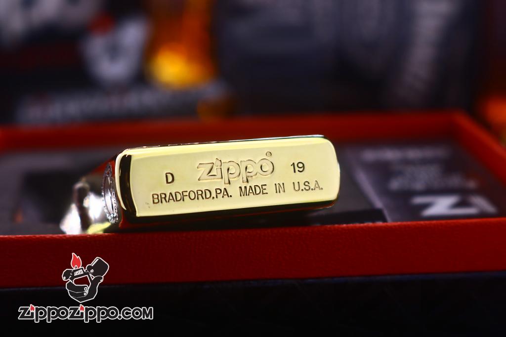 Bật lửa Zippo đồng khối khắc skull moto Harley Davidson