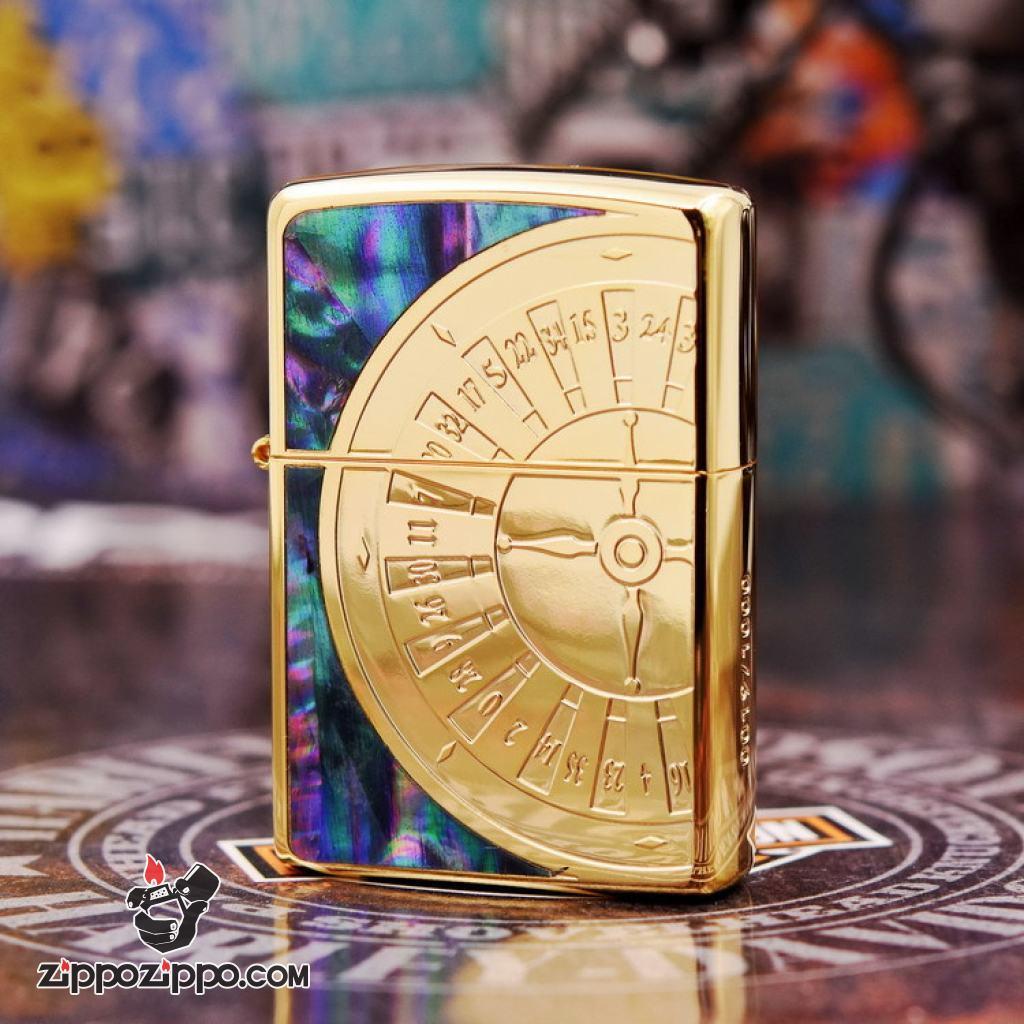 Bật Lửa Zippo Giới Hạn Dát Mục Phi Tiêu May Mắn Mạ Vàng
