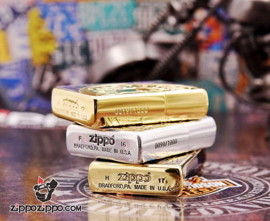 Bật Lửa Zippo Giới Hạn Dát Mục Phi Tiêu May Mắn Mạ Vàng