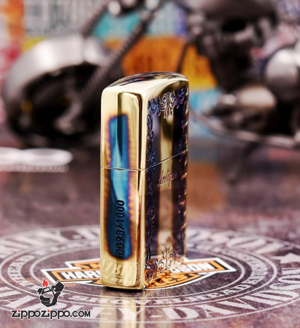 Bật Lửa Zippo Phiên Bản Giới Hạn Khắc Ô Khóa Đồng Đốt Khảm Trai